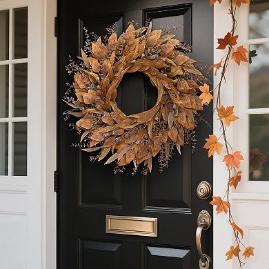 26" Eucalyptus Wreath Front Door Artificial Outdoor Farmhouse Home Fall Decorations