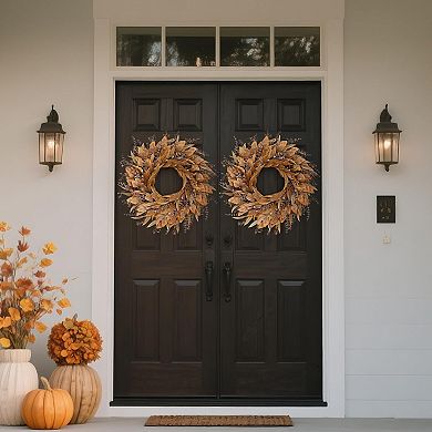 26" Eucalyptus Wreath Front Door Artificial Outdoor Farmhouse Home Fall Decorations