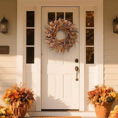 26" Eucalyptus Wreath Front Door Artificial Outdoor Farmhouse Home Fall Decorations