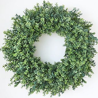 32" Boxwood Wreath Artificial Greenery Farmhouse Decor