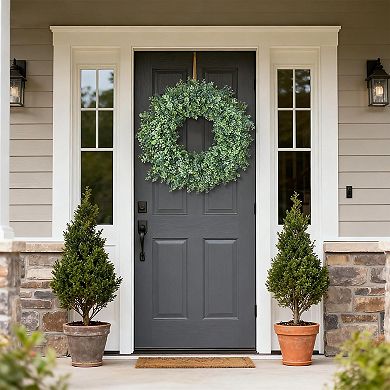 32" Boxwood Wreath Artificial Greenery Farmhouse Decor