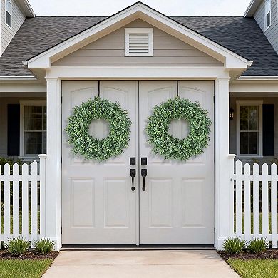 32" Boxwood Wreath Artificial Greenery Farmhouse Decor