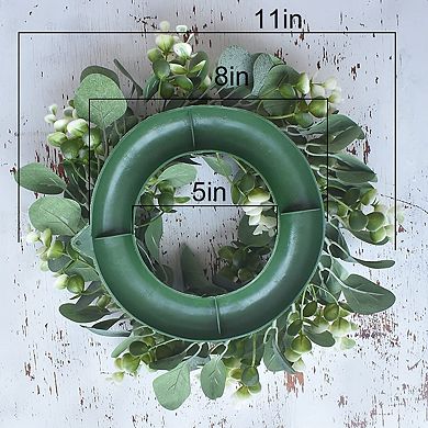 11" Eucalyptus Wreath Artificial Farmhouse Decor
