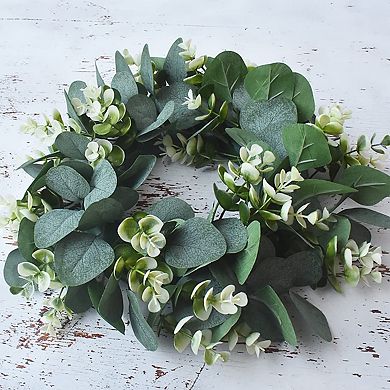 11" Eucalyptus Wreath Artificial Farmhouse Decor