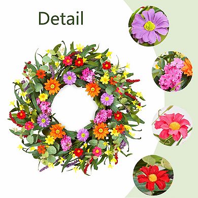 22inch Spring Wreath Eucalyptus Lavender Door Wall Decor