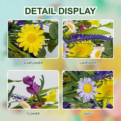 18 Inch Artificial Spring Wreath Lavender Floral Door Decor