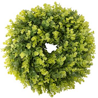 16" Artificial Boxwood Wreath Front Door Spring Farmhouse Home Decor