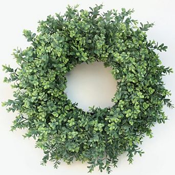 26" Boxwood Wreath Artificial Greenery Door Decor