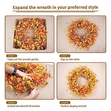 28 Inch Fall Wreath Jasmine Floral Farmhouse Wall Decor