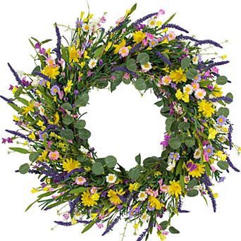 28 in Spring Wreath Lavender Flower Easter Wall Decor