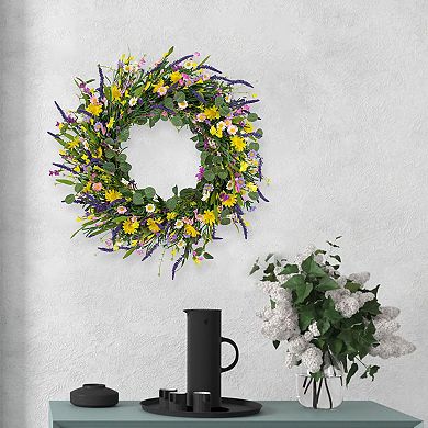 28in Spring Wreath Lavender Flower Easter Wall Decor