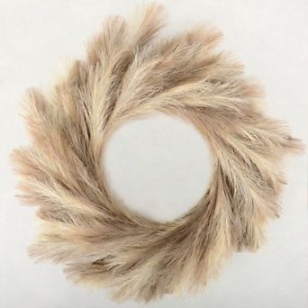 25'' Pampas Grass Wreath Faux Front Door Boho Wall Decor