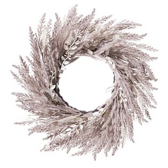 24 Inch Fall Pampas Grass Wreath Front Door Hanging Decoration