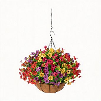 Artificial Hanging Flower Basket Outdoor