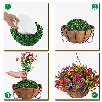 Artificial Hanging Flower Basket Outdoor