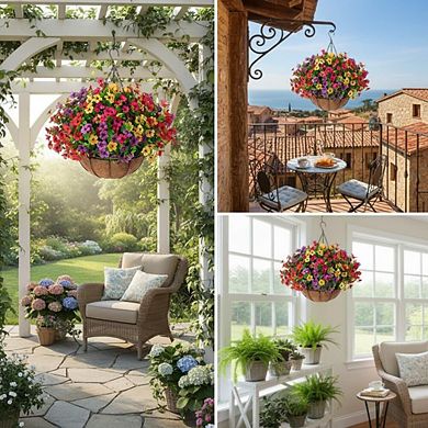 Artificial Hanging Flower Basket Outdoor