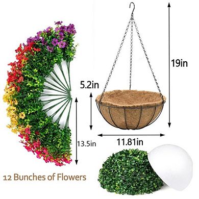 Artificial Hanging Flower Basket Outdoor