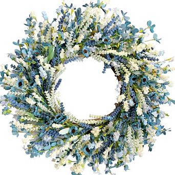 26" Lavender Flower Wreath Front Door Rustic Farmhouse Home Decor