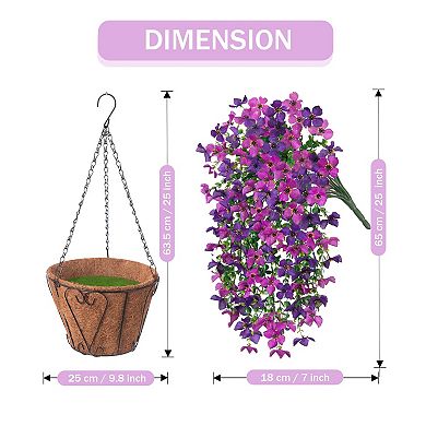 Artificial Hanging Flowers Basket Outdoor UV Resistant
