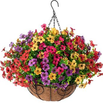 Artificial Hanging Daisy Flower Basket Outdoor Decor