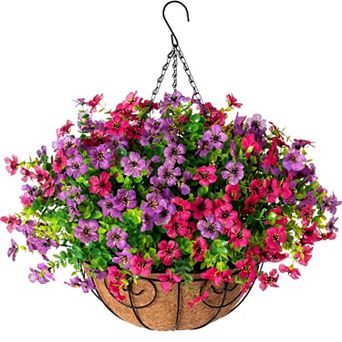 Artificial Hanging Daisy Flower Basket Outdoor Decor