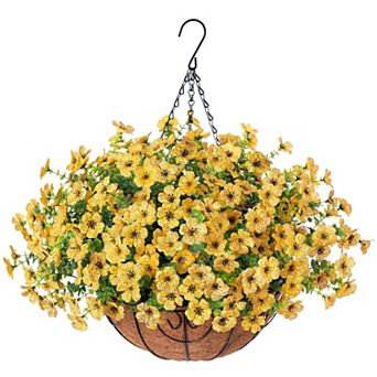 Artificial Hanging Daisy Flower Basket Outdoor Decor