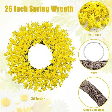 26" Spring Wreath Front Door Floral Farmhouse Decor