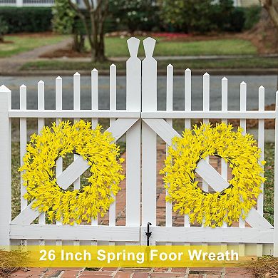 26" Spring Wreath Front Door Floral Farmhouse Decor