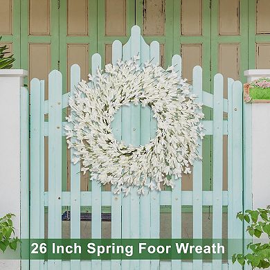 26" Spring Wreath Floral Door Decor Farmhouse Home Wall Hanging