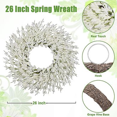 26" Spring Wreath Floral Door Decor Farmhouse Home Wall Hanging