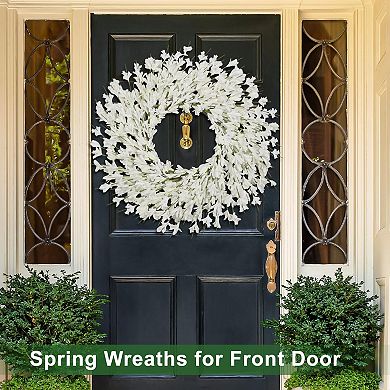 26" Spring Wreath Floral Door Decor Farmhouse Home Wall Hanging