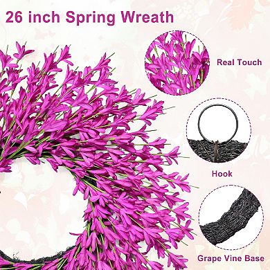 26" Spring Wreath Floral Farmhouse Door Decor