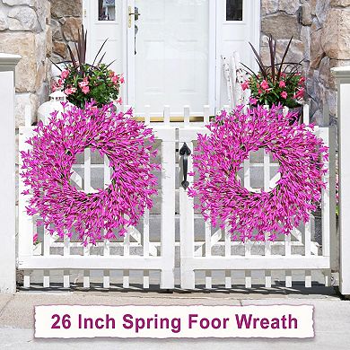 26" Spring Wreath Floral Farmhouse Door Decor