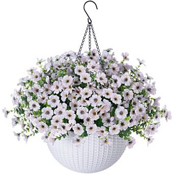 Artificial Faux Hanging Flowers Basket Outdoor Decoration
