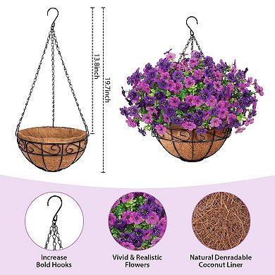 Artificial Hanging Eucalyptus Basket UV Resistant Outdoor Decor