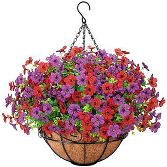 Artificial Hanging Eucalyptus Basket UV Resistant Outdoor Decor