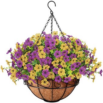 Artificial Hanging Eucalyptus Basket UV Resistant Outdoor Decor