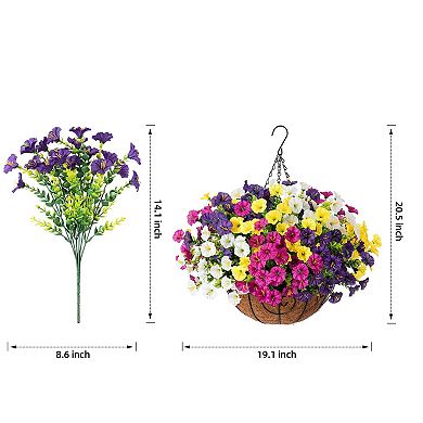Artificial Hanging Morning Glory Eucalyptus Basket Outdoor Decor