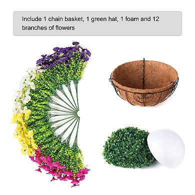 Artificial Hanging Morning Glory Eucalyptus Basket Outdoor Decor