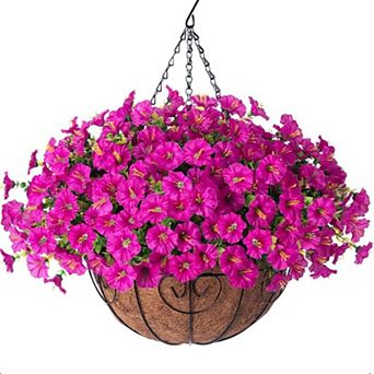 Artificial Hanging Morning Glory Eucalyptus Basket Outdoor Decor