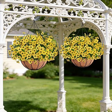 Artificial Hanging Flowers Outdoor Basket UV Resistant