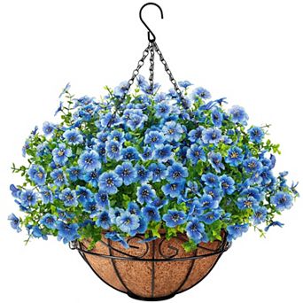 Artificial Hanging Flowers Outdoor Basket UV Resistant