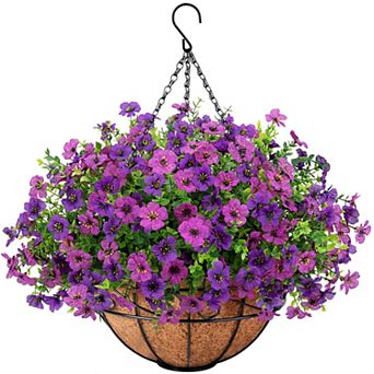 Artificial Hanging Flowers Outdoor Basket UV Resistant