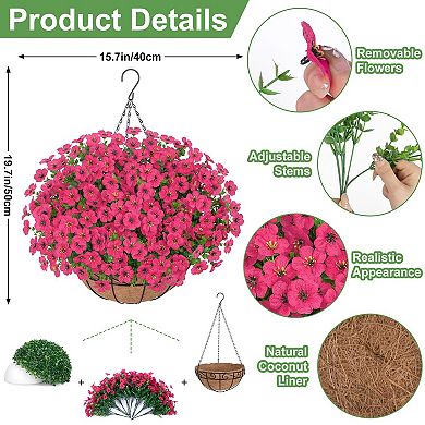 Artificial Hanging Flowers UV Resistant Silk Decoration