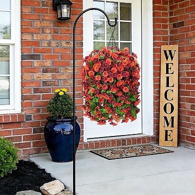 Artificial Morning Glory Hanging Basket Outdoor Decor