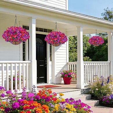Artificial Hanging Basket UV Resistant Outdoor Decor