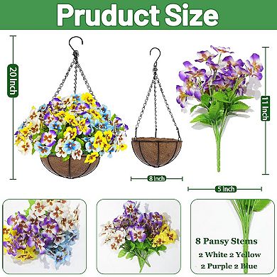 Artificial Hanging Basket UV Resistant Outdoor Decor