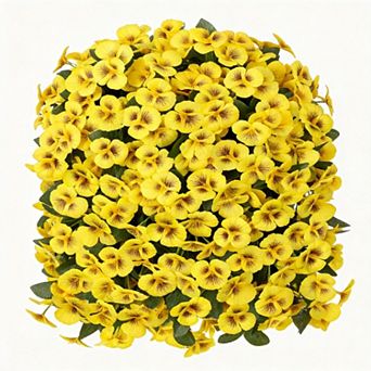 Artificial Pansy Hanging Basket UV Resistant Outdoor Silk Flowers