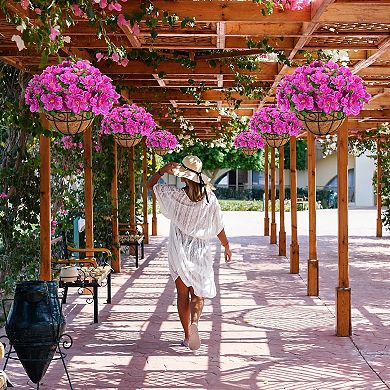 Artificial Silk Azalea Hanging Basket Coconut Liner