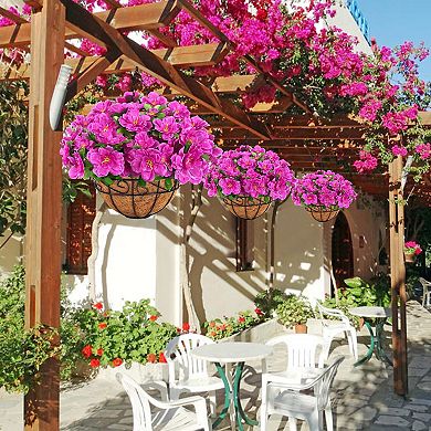 Artificial Silk Azalea Hanging Basket Coconut Liner